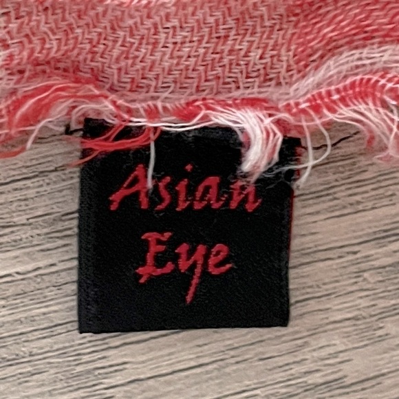 Asian Eye Crinkled Cotton Fringe Skinny Scarf Multicolor Pastel 7”x70” - Picture 5 of 6